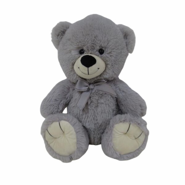 Peluche Oso Sentado BEAR HUGS Con Lazo Gris