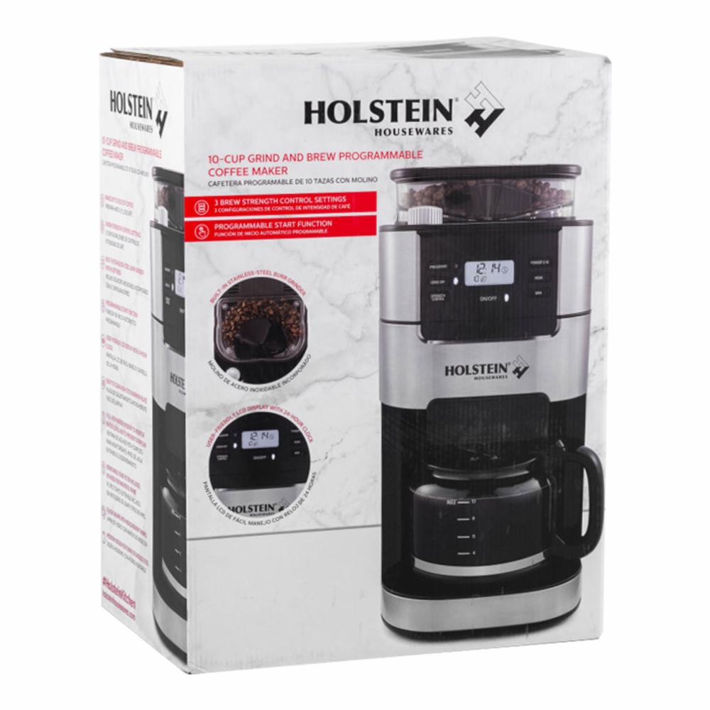 Cafetera Programable Con Molino HH-09101081SS HOLSTEIN 10 Tazas - Imagen 2