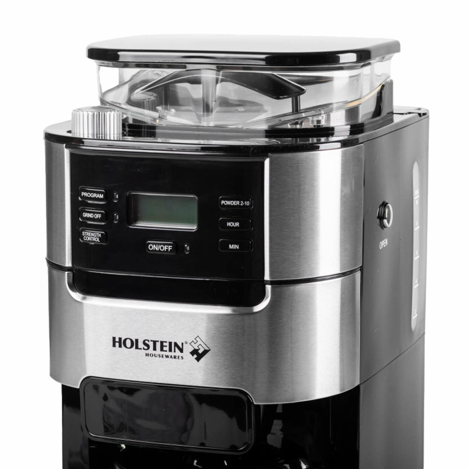 Cafetera Programable Con Molino HH-09101081SS HOLSTEIN 10 Tazas
