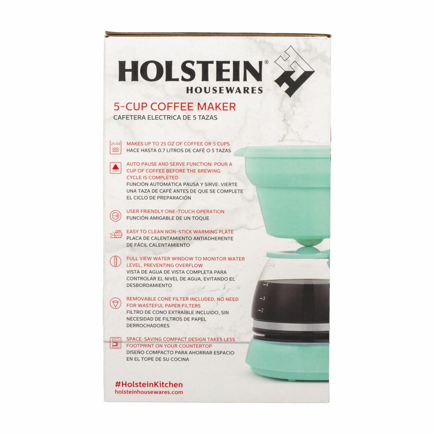 Cafetera Eléctrica Con Sistema Antigoteo HH-0914701I HOLSTEIN 5 Tazas