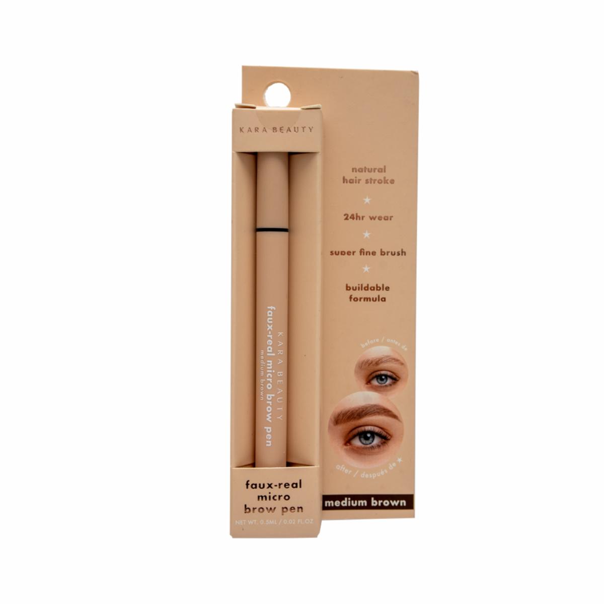Delineador De Cejas Líquido Faux-Real Micro Brow Medium Brown KARA BEAUTY 5 Ml