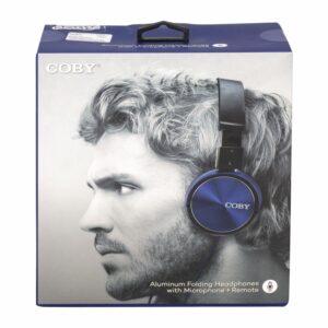 Audífonos Con Micrófono Diadema Azul COBY Con Cable