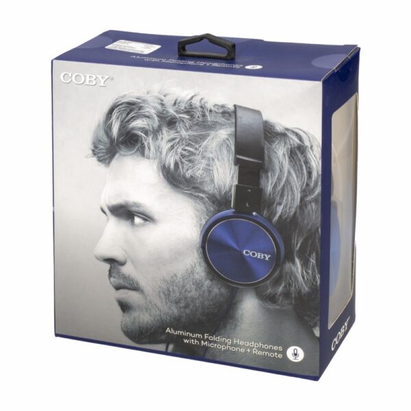 Audífonos Con Micrófono Diadema Azul COBY Con Cable - Imagen 4