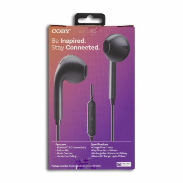 Audífonos CEBT390BK COBY Bluetooth - Imagen 2