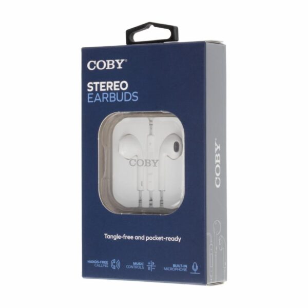 Audífonos Stereo Earbuds CVE270WH COBY Con Cable - Imagen 2