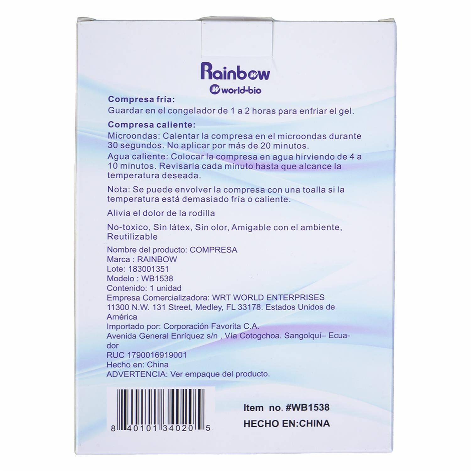 Compresa Frío Caliente Para Rodilla WORLD-BIO Unidad