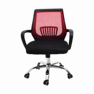 Silla De Oficina Negra Con Espaldar Rojo FREE HOME