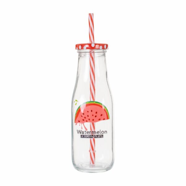 Botella Para Jugo Sandia Con Pitillo ZIBO CHONGLI 400 ML