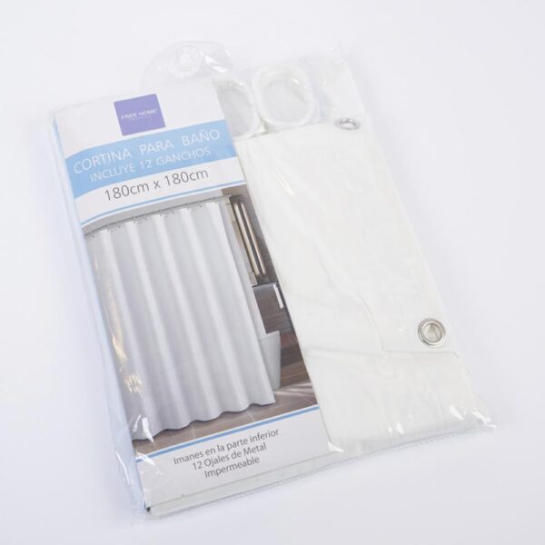 Cortina De Baño Blanco FREE HOME 180 X 180 Cm