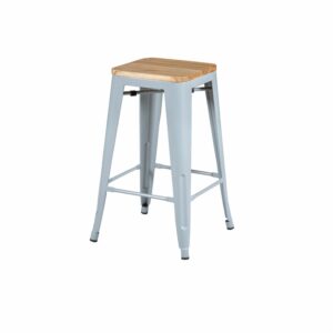 Banco Plateado Madera ANJI LONGRUN