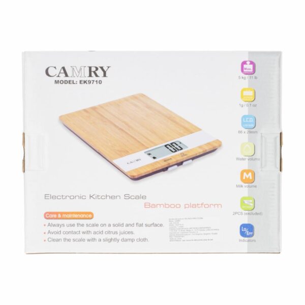 Balanza Cocina Bambú CAMRY Unidad - Imagen 4