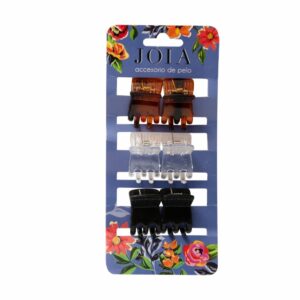 Gancho Pequeño Transparente - Negro - Café X6 HAIR WITH FLAIR Paquete