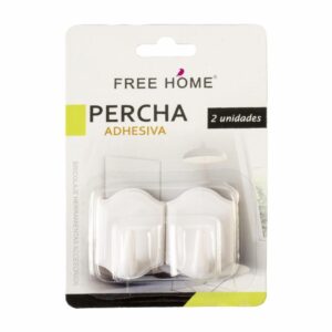 Set Ganchos Adhesivos Blancos FREE HOME x 2 Piezas