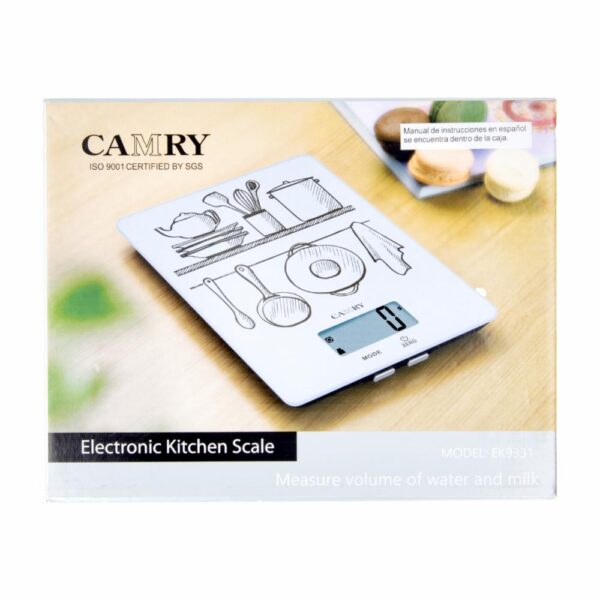 Balanza Cocina Diseno Utensilios Blanco Y Negro CAMRY Unidad - Imagen 3