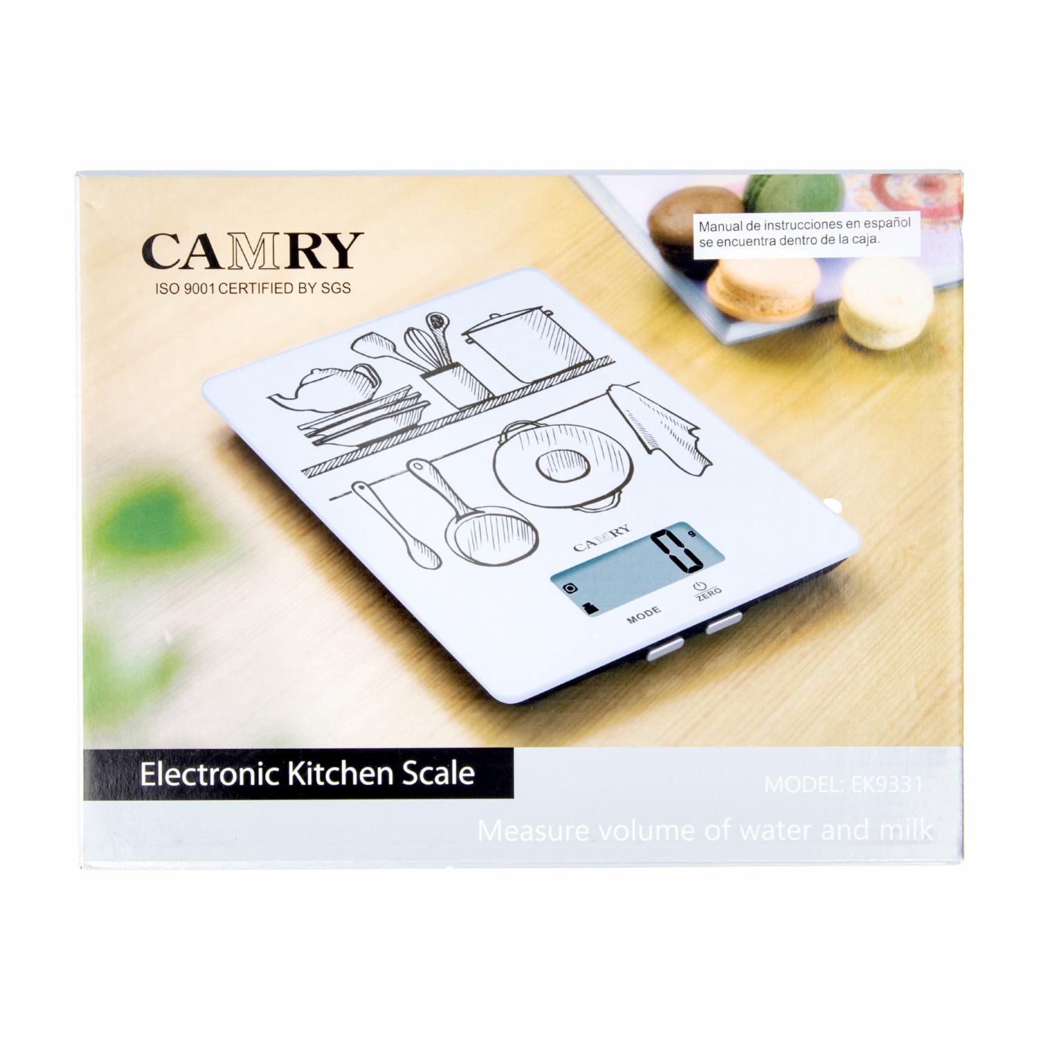 Balanza Cocina Diseno Utensilios Blanco Y Negro CAMRY Unidad - Imagen 3