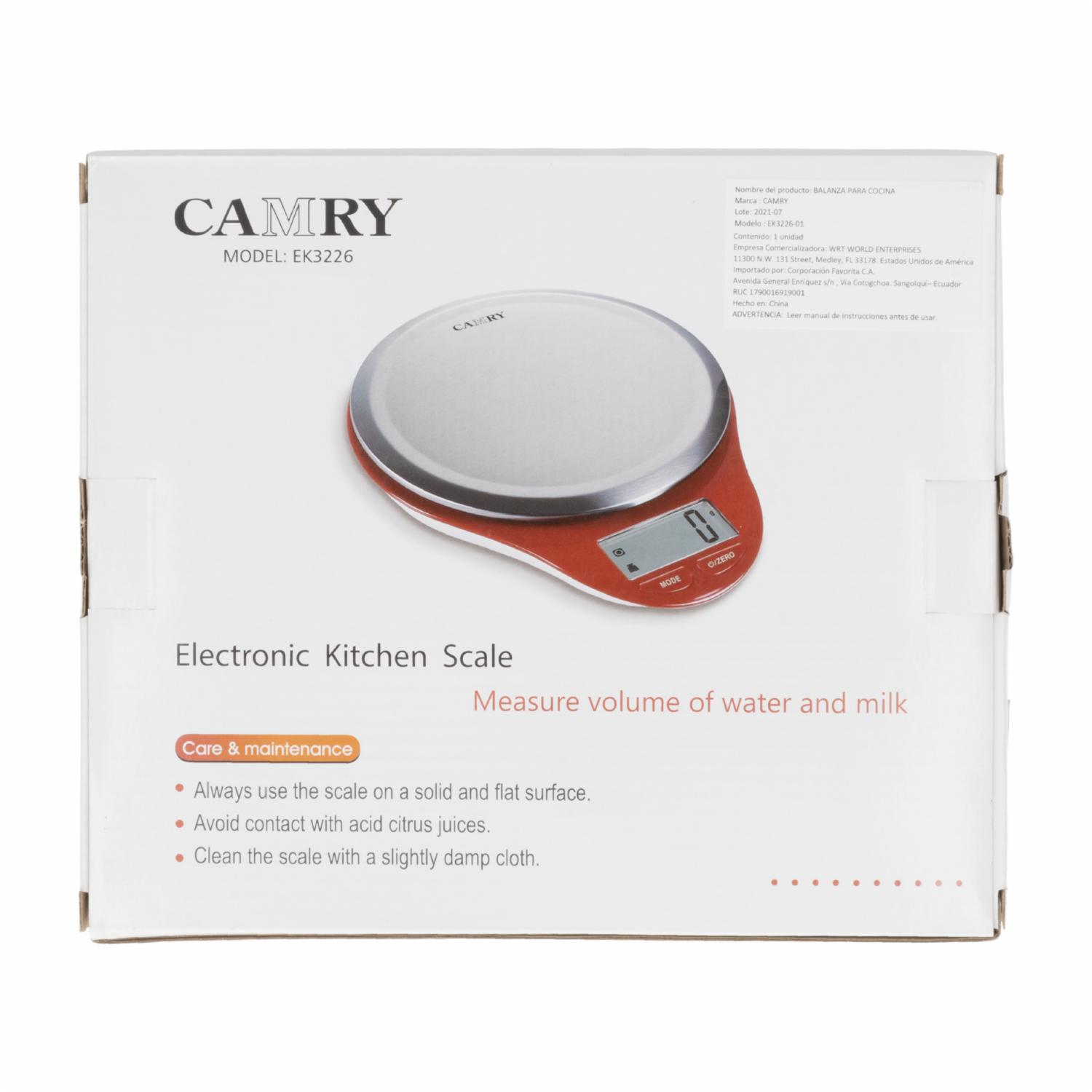 Balanza Cocina Digital Rojo CAMRY Unidad - Imagen 4