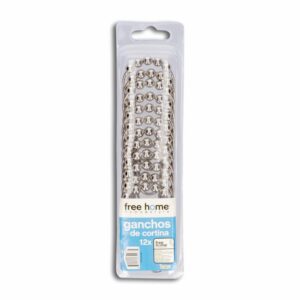 Ganchos Para Cortina Plateados HAUS X 12 Uds