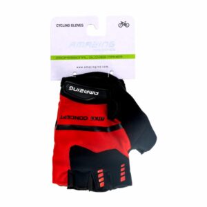 Guante De Bicicleta Rojo Negro AMAZING GRANDE