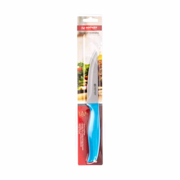 Cuchillo De Acero Inoxidable Con Mango Forjado Color Azul HONWAY 10 Cm
