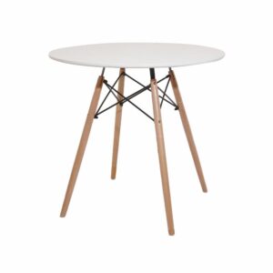 Mesa Redonda 4 Puestos Blanca HY Polipropileno y Madera