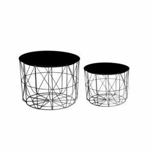 Mesas Auxiliares Decorativas Metal Negra FUJIAN