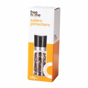 Salero Pimentero Color Negro De Mesa FREE HOME 170 Ml