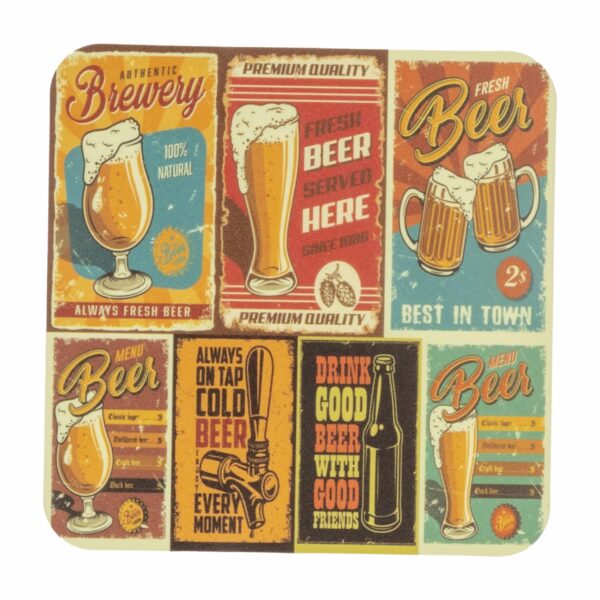 Set Individuales X 4 Individuales Cerveza + Porta Vasos FREE HOME 43,5 X 28,2 Cm - Imagen 2