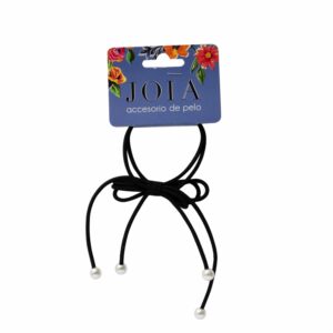Elástico Negro Lazo/Perlas HAIR WITH FLAIR Unidad