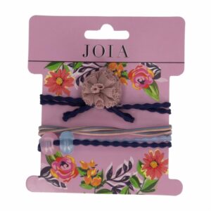 Elástico Rosada/Celeste Con Piedreria Y Flor Rosada X3 HAIR WITH FLAIR Paquete