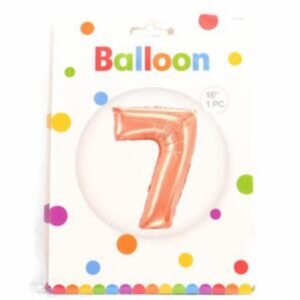 Globo Metálico Dorado Rosa FESTA Número 7
