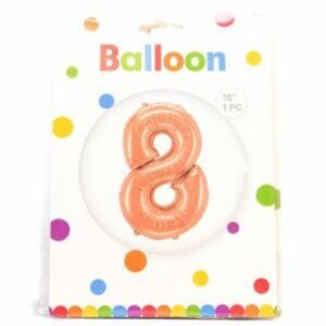 Globo Metálico Dorado Rosa BALLOON Número 8