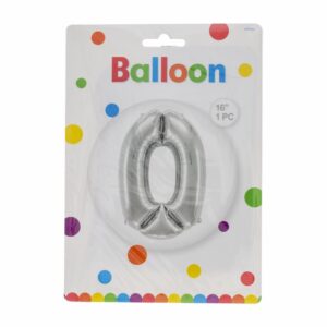 Globo Metálico Plateado BALLOON Número 10