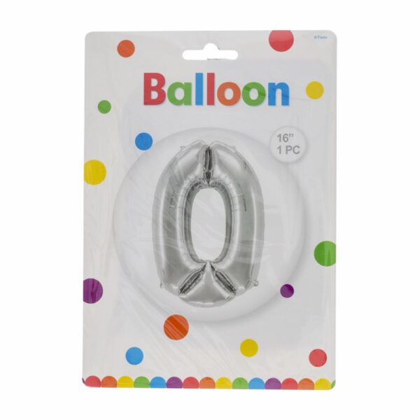 Globo Metálico Plateado BALLOON Número 10