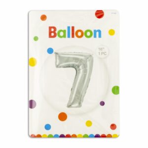Globo Metálico Plateado BALLOON Número 7