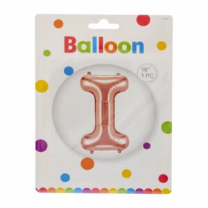 Globo Metálico Letra I Dorado Rosa FESTA 40,5 Cm