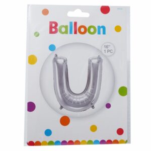 Globo Metálico Plateado BALLOON Letra U