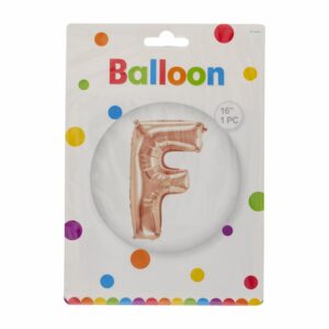 Globo Metálico Dorado Rosa BALLOON Letra F