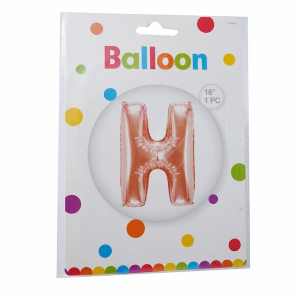Globo Metálico Dorado Rosa BALLOON Letra H