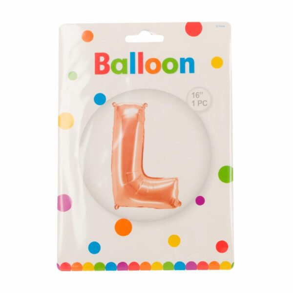 Globo Metálico Dorado Rosa BALLOON Letra L