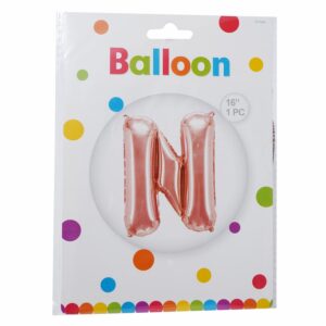 Globo Metálico Dorado Rosa BALLOON Letra N
