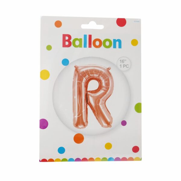 Globo Metálico Letra R Dorado Rosa BALLOON Letra R