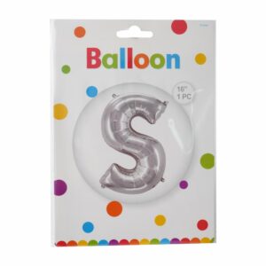 Globo Metálico Plateado BALLOON Letra S
