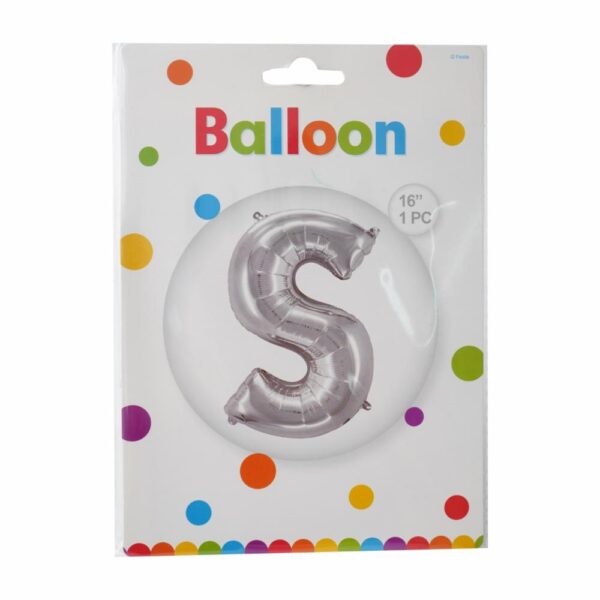 Globo Metálico Plateado BALLOON Letra S