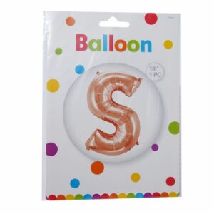 Globo Metálico Dorado Rosa BALLOON Letra S