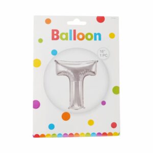 Globo Metálico Plateado BALLOON Letra T