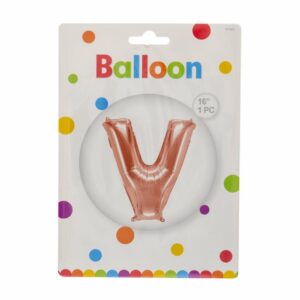 Globo Metálico Dorado Rosa BALLOON Letra V
