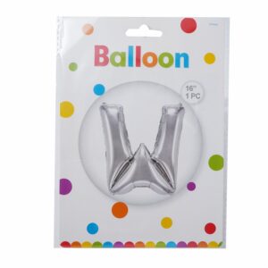Globo Metálico Plateado BALLOON Letra W