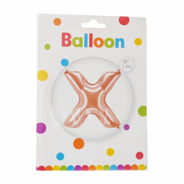 Globo Metálico Dorado Rosa BALLOON Letra X