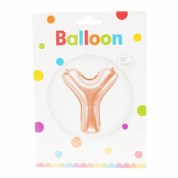Globo Metálico Dorado Rosa BALLOON Letra Y