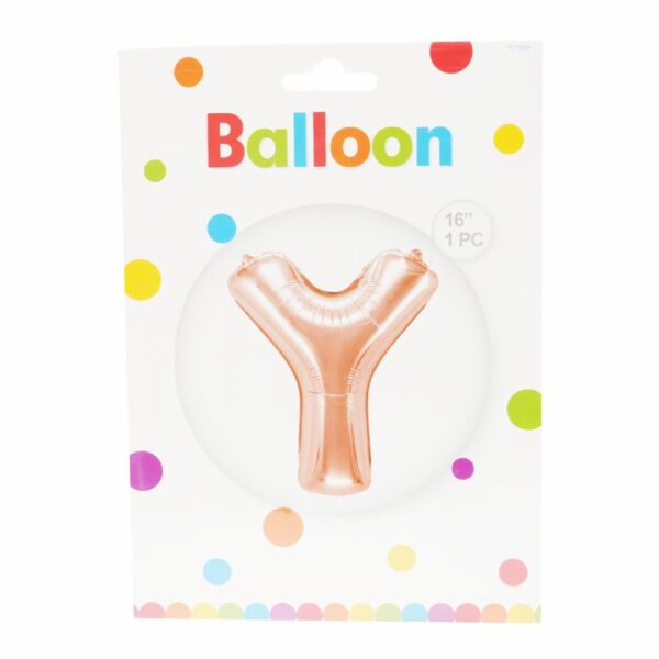 Globo Metálico Dorado Rosa BALLOON Letra Y